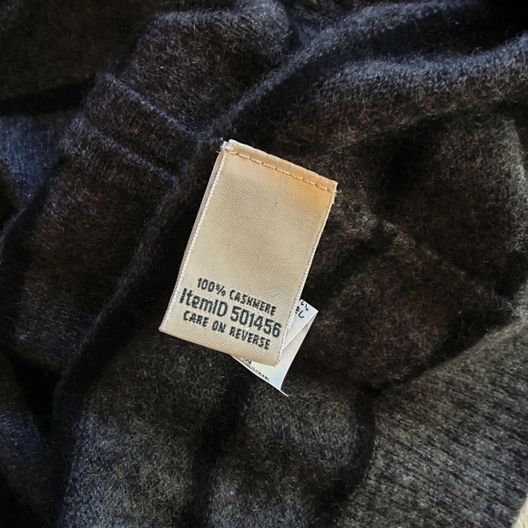 L.L. Bean 100% cashmere gray striped zip up sweater cardigan - Picture 10 of 10